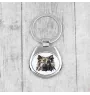 Eurasian, Eurasier - geometric keychain with a photo and the inscription Art-Dog