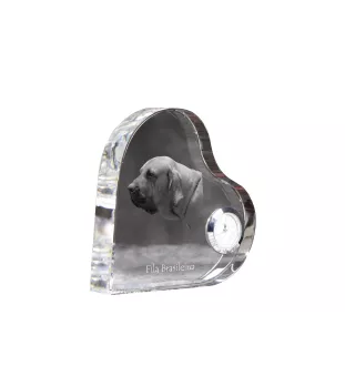 Fila Brasileiro - horloge en cristal avec une photo de chien, horloge de table en forme de cœur, horloge debout personnalisée de la marque Art-Dog