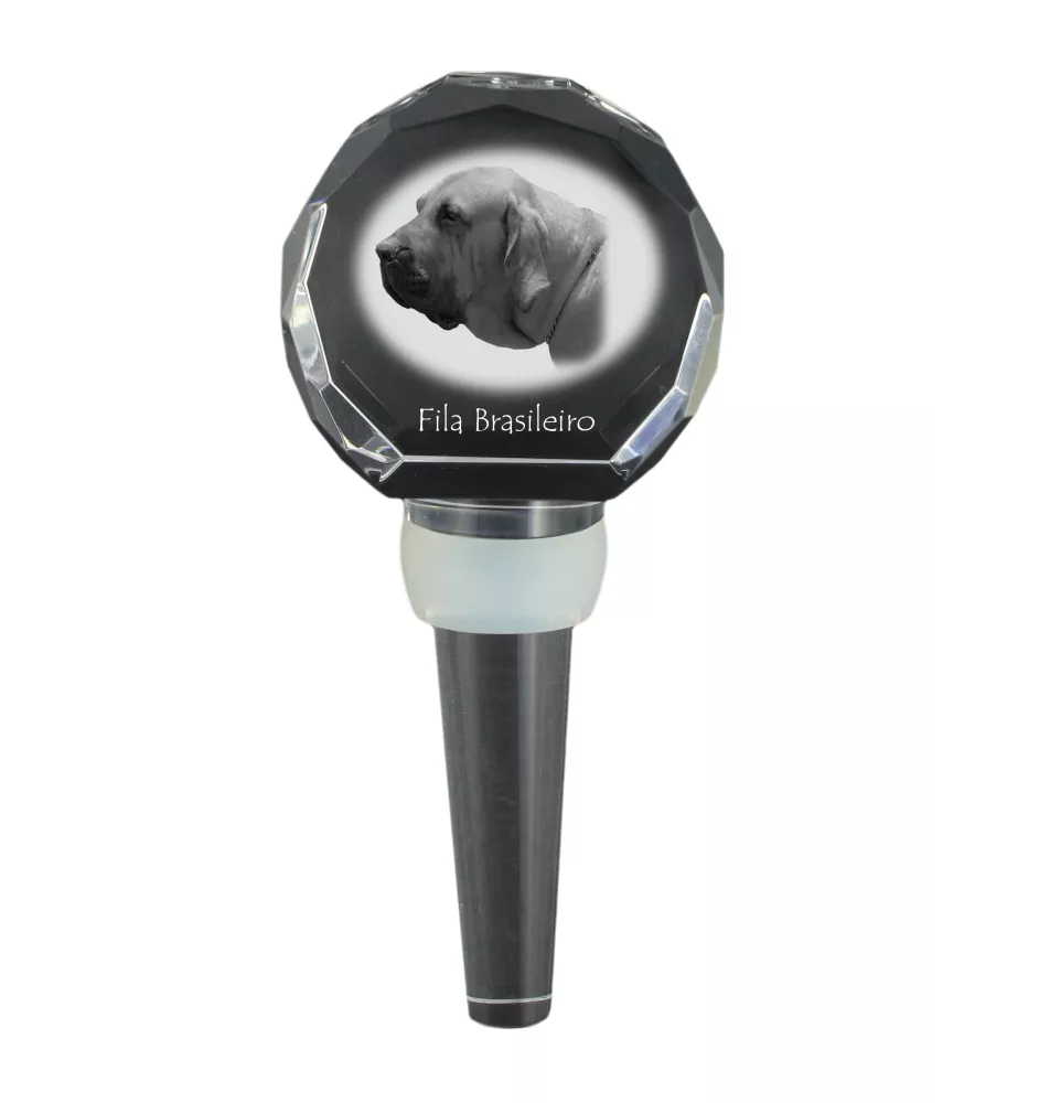 Fila Brasileiro, Brasilianischer Mastiff - Kristallflaschenverschluss, einzigartiger Weinverschluss mit Foto, personalisiertes Geschenk für Sommelier der Marke Art-Dog