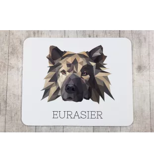 Eurasier - tapis de souris géométrique avec photo et inscription Art-Dog