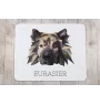 Eurasier - geometrisches Mauspad mit Bild und Aufschrift von Art-Dog