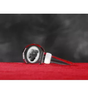 Fila Brasileiro - Crystal bottle stopper, unique wine stopper with photo, personalised gift for sommelier by Art-Dog brand