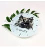 Eurasian, Eurasier - geometric wall clock with a picture and the brand name Art-Dog