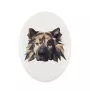 Eurasier - Fliese mit geometrischem Bild und Schriftzug der Marke Art-Dog