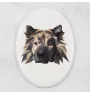 Eurasier - Fliese mit geometrischem Bild und Schriftzug der Marke Art-Dog
