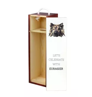 Eurasier - une boîte géométrique avec une photo et un texte pour le vin de la marque Art-Dog