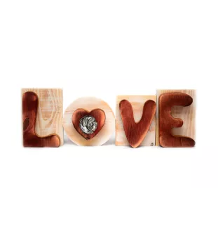 Fila Brasileiro - wooden LOVE sign, interior decoration with a dog, charming ornament for the shelf by Art-Dog brand