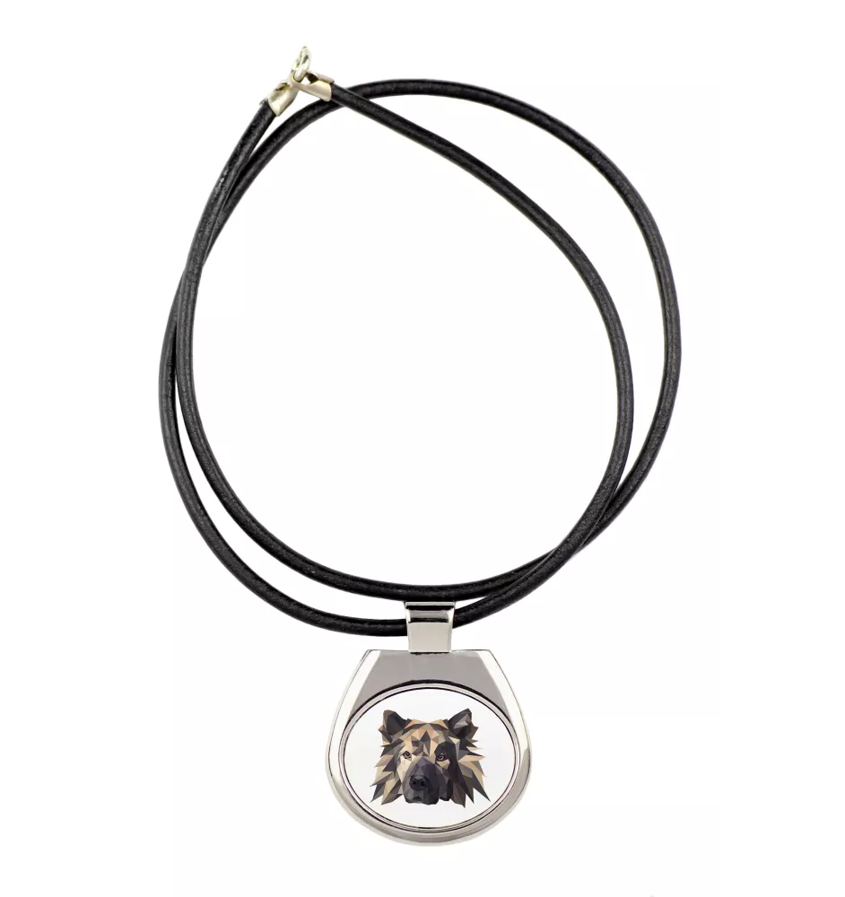 Eurasian, Eurasier - necklace with a geometric design and the inscription "Art-Dog"