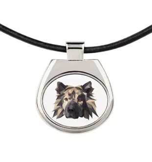 Eurasian, Eurasier - necklace with a geometric design and the inscription "Art-Dog"