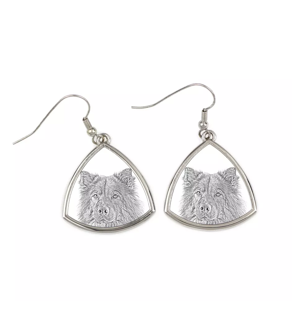 Eurasian, Eurasier - dog earrings, hanging earrings with a picture, personalized jewelry with Art-Dog brand print