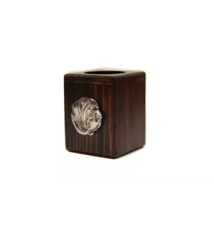 Fila Brasileiro - wooden candle holder with a dog, a unique souvenir after losing a dog, a handicraft from the Art-Dog brand