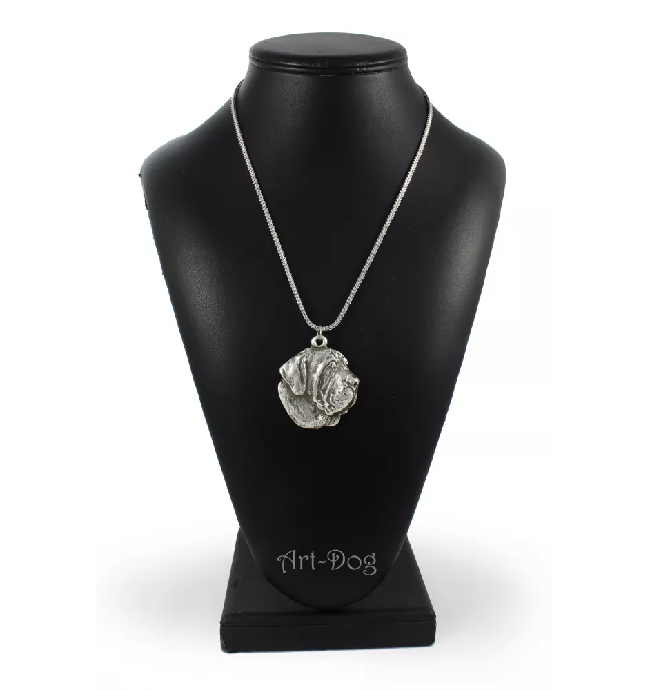 Fila Brasileiro - necklace with a dog, dog pendant on a silver chain, unique jewelry from the Art-Dog brand
