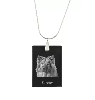 Eurasian, Eurasier - Crystal pendant with dog, silver necklace with photo, personalised pendant by Art-Dog brand