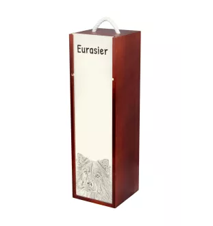 Eurasian, Eurasier - wine box with a dog, alcohol box with graphics, personalized gift box from the Art-Dog brand