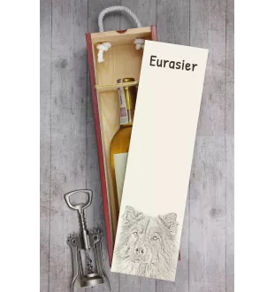 Eurasian, Eurasier - wine box with a dog, alcohol box with graphics, personalized gift box from the Art-Dog brand