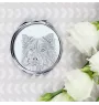 Eurasier - Taschenspiegel mit Hund, personalisierter Taschenspiegel, kompakter Spiegel mit Art-Dog-Logo