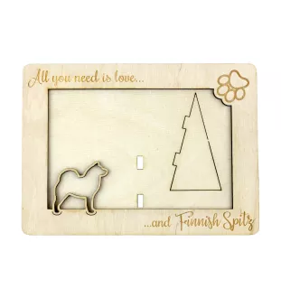 Finnish Spitz, Finnish Hunting Dog, Finnish Spets - Photo frame, engraved wooden frame, a lovely gadget for the dog lover by Art-Dog