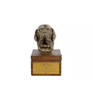 Fila Brasileiro, Brasilianischer Mastiff - Eine Ascheurne für Hunde mit einer Statuette, eine kleine Urne für Hunde, eine personalisierte Urne mit dem Porträt eines Hundes von der Marke Art-Dog.