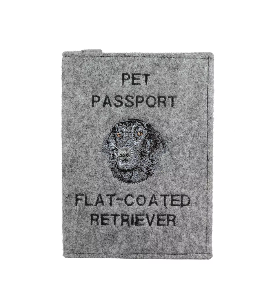 Flat coated retriever - Dog passport case, document case, gift for the traveller from the Art-Dog brand