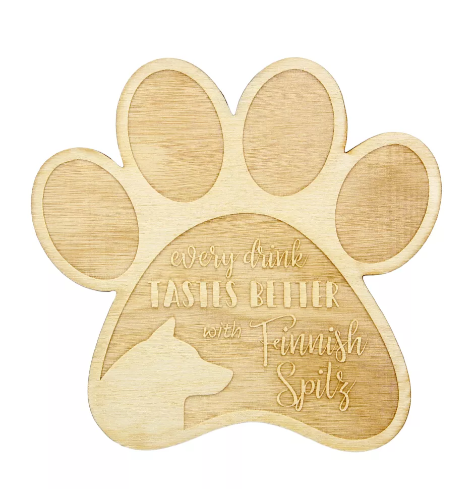 Spitz finlandais - Sous-verre mug, sous-verre gravé avec chien, cadeau pour amoureux des chiens par la marque Art-Dog