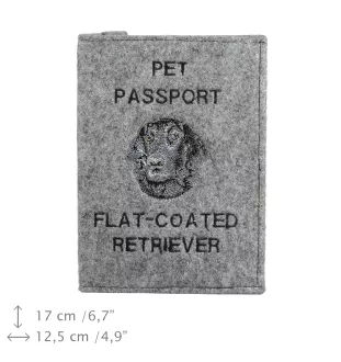 Flat coated retriever - Dog passport case, document case, gift for the traveller from the Art-Dog brand
