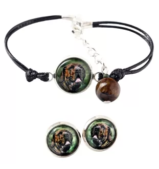 Fila Brasileiro bransoletka i kolczyki ze zdjęciem Art-Dog