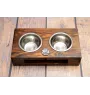 Fila Brasileiro - wooden stand with bowls for a dog, steel dog bowls, a gift for adopting a dog from the Art-Dog brand