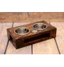 Fila Brasileiro - wooden stand with bowls for a dog, steel dog bowls, a gift for adopting a dog from the Art-Dog brand