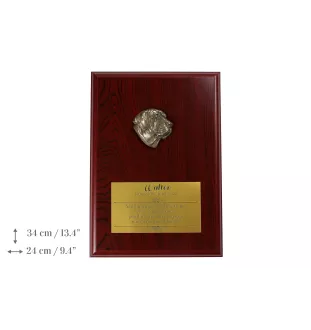 Fila Brasileiro, Brasilianischer Mastiff - Flachrelief eines Hundes, kleiner Dekor, realistische Plakette mit Hund von der Marke Art-Dog