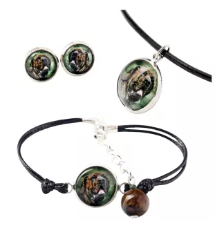 Fila Brasileiro, Brasilianischer Mastiff - Schmuckset in einer Schachtel, Halskette, Ohrringe, Armband, Produkte der Marke Art-Dog