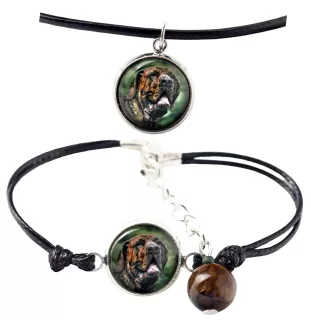 Fila Brasileiro - ensemble de bijoux avec votre photo, ensemble fait à la main, bracelet et collier de la marque Art.-Dog