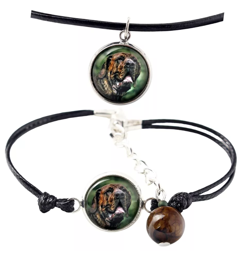 Fila Brasileiro, Brasilianischer Mastiff - Schmuckset mit Ihrem Foto, handgefertigtes Set, Armband und Halskette von Art.-Dog.