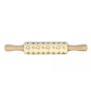 Finnish Spitz, Finnish Hunting Dog, Finnish Spets - small rolling pin with a dog pattern, a rolling pin for children's dough, decorating ceramic clay by Art-Dog brand