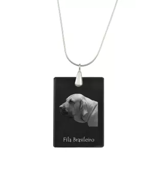 Fila Brasileiro - Pendentif en cristal avec chien, collier en argent avec photo, pendentif personnalisé par la marque Art-Dog