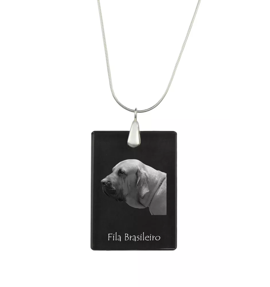 Fila Brasileiro naszyjnik kryształowy z psem Art-Dog