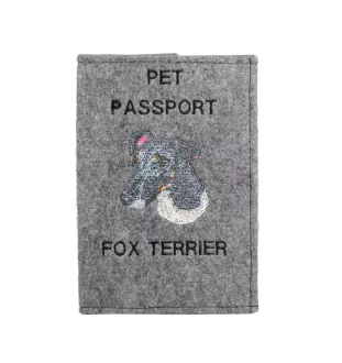 Fox-terrier à poil lisse - Porte passeport pour chien, porte document, cadeau pour le voyageur de la marque Art-Dog