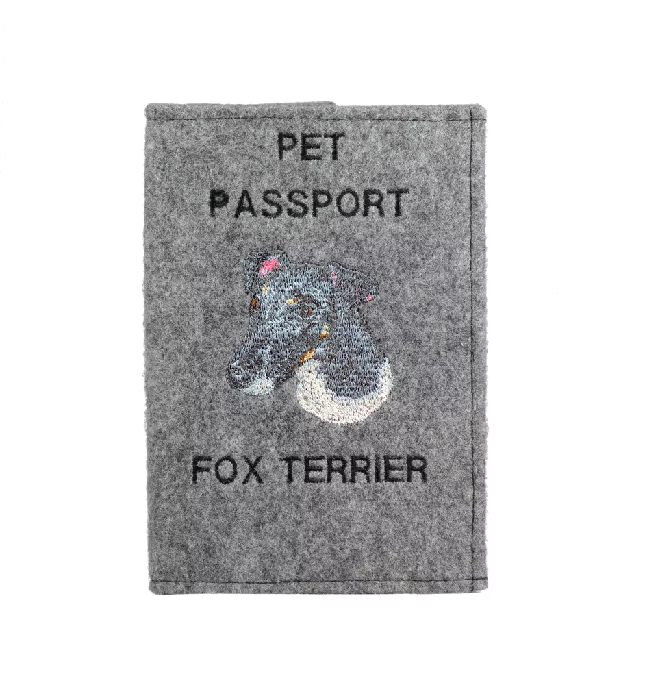 Fox-terrier à poil lisse - Porte passeport pour chien, porte document, cadeau pour le voyageur de la marque Art-Dog