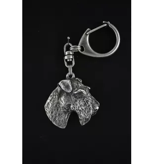 Fox Terrier Wire - Silver-plated key ring with dog, handbag decoration, backpack pendant by Art-Dog brand