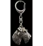 Fox Terrier Wire - Silver-plated key ring with dog, handbag decoration, backpack pendant by Art-Dog brand