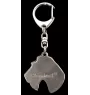 Fox Terrier Drahthaar, Foxterrier - Versilberter Schlüsselanhänger mit Hund, Handtaschen-Dekoration, Rucksack-Anhänger der Marke Art-Dog