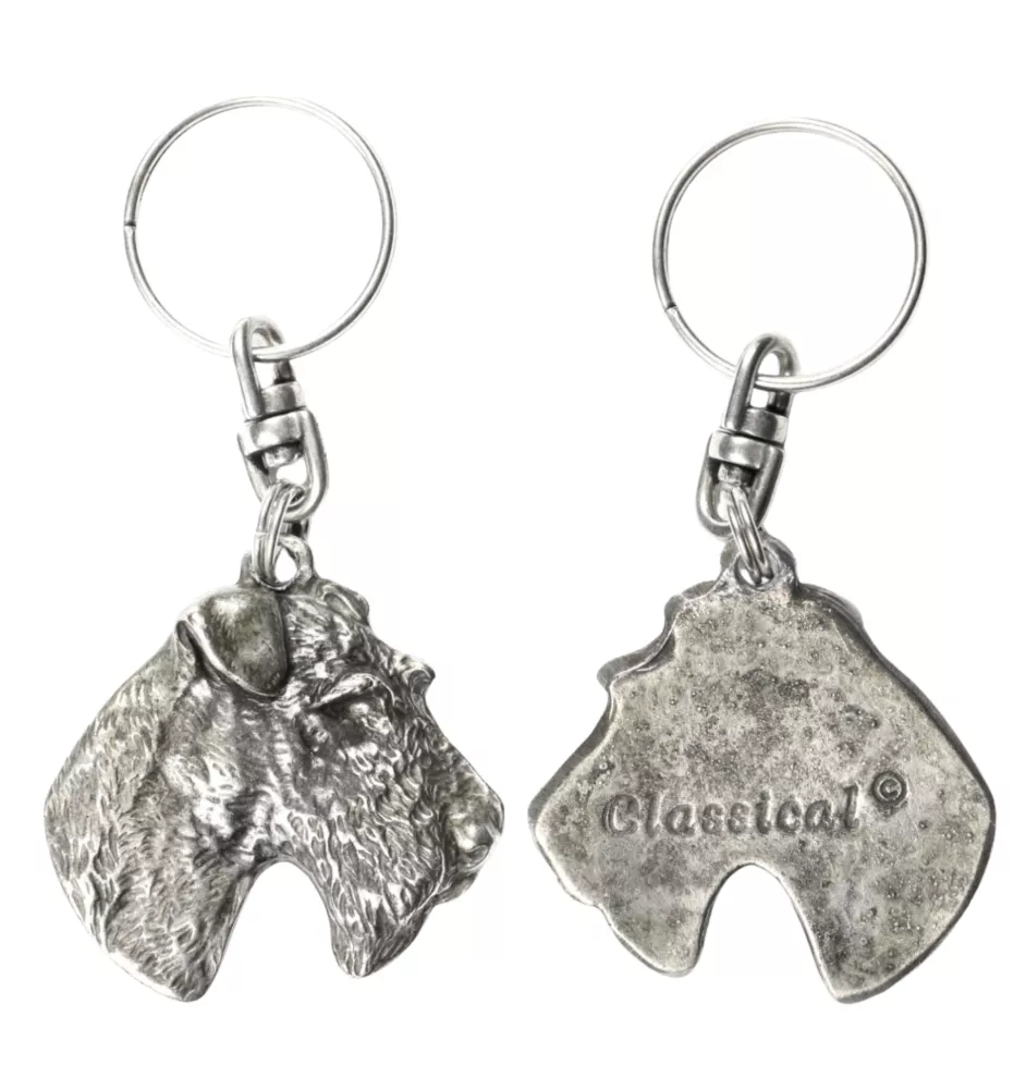 Fox Terrier Wire - Silver-plated dog pendant, handbag decoration, backpack pendant by Art-Dog brand