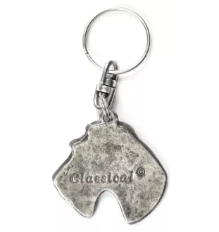 Fox Terrier Drahthaar, Foxterrier - Versilberte Hund Anhänger, Handtasche Dekoration, Rucksack-Anhänger von Art-Dog Marke