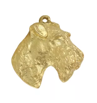 Fox-terrier à poil dur - Porte-clés doré avec chien, décoration de sac à main, accessoire de luxe de la marque Art-Dog