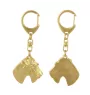 Fox Terrier Drahthaar, Foxterrier - Vergoldeter Schlüsselanhänger mit Hund in Geschenkbox, Handtaschen-Dekoration, Luxus-Accessoire der Marke Art-Dog