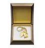 Fox Terrier Wire - Gilded key ring with dog in gift box, handbag decoration, luxury accessory by Art-Dog brand