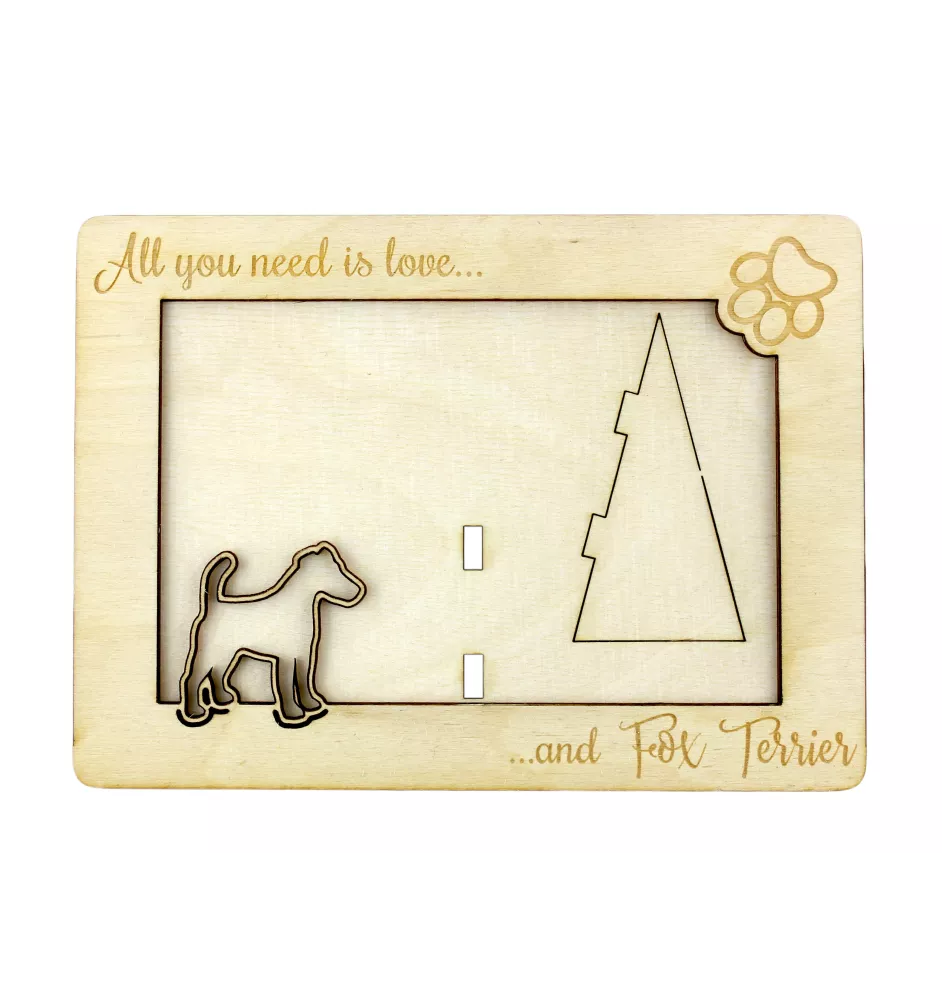 Fox Terrier Smooth - Photo frame, engraved wooden frame, a lovely gadget for the dog lover by Art-Dog