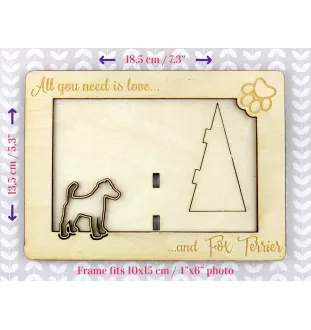 Fox-terrier à poil lisse - Cadre photo, cadre en bois gravé, un joli gadget pour l'amoureux des chiens par Art-Dog