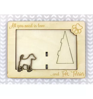 Fox Terrier Smooth - Photo frame, engraved wooden frame, a lovely gadget for the dog lover by Art-Dog