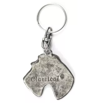 Fox Terrier Wire - Silver-plated pendant with a dog in a decorative box, handbag decoration, backpack pendant by Art-Dog brand