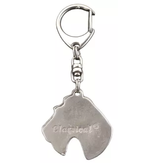 Fox Terrier Drahthaar, Foxterrier - Versilberter Schlüsselanhänger mit Hund in einer Geschenkbox, Handtaschenschmuck, Rucksackanhänger der Marke Art-Dog